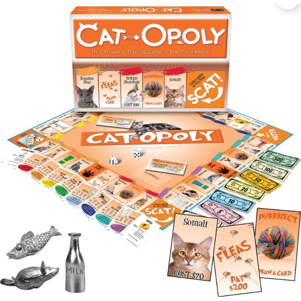 Cat-Opoly Board Game Novelty Property Trading Game Cat Lovers‎ New Sealed
